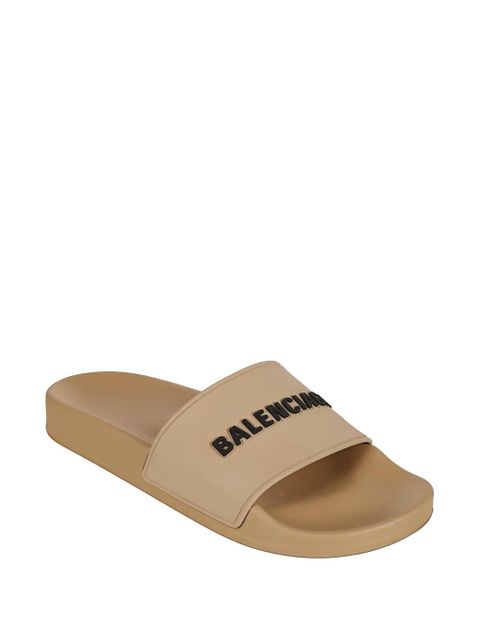 Balenciaga logo-print slide sandals - Neutrals - zdjęcie produktu nr 2