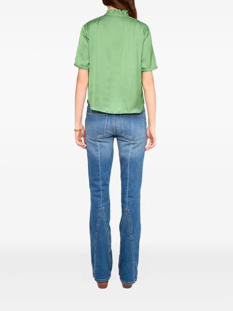 Zadig&Voltaire Topher ruffled button top - Green