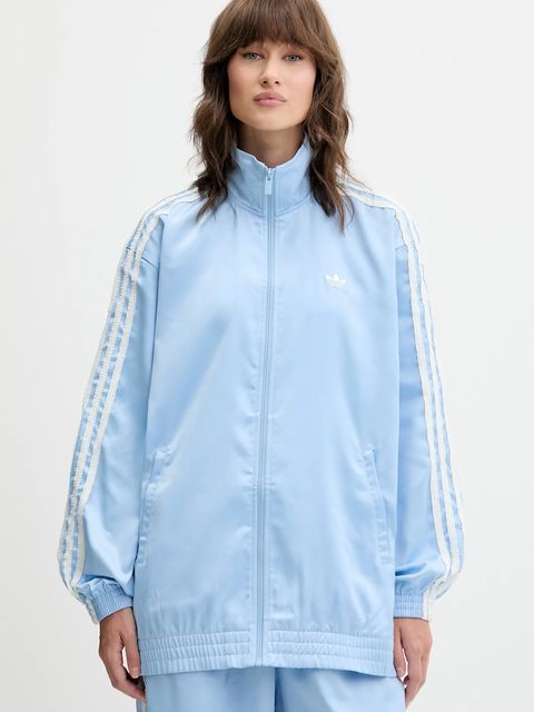 adidas Originals bluza Satin Tt damska kolor niebieski z aplikacją KC8811