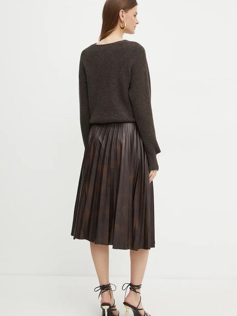 Pinko spódnica kolor brązowy maxi rozkloszowana 104440 A286