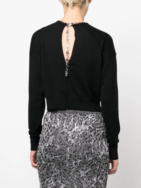 Rabanne chain-link neckline sweater - Black