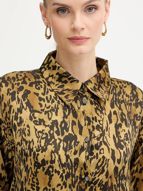 Morgan koszula damska kolor zielony relaxed z kołnierzykiem klasycznym COLY.F