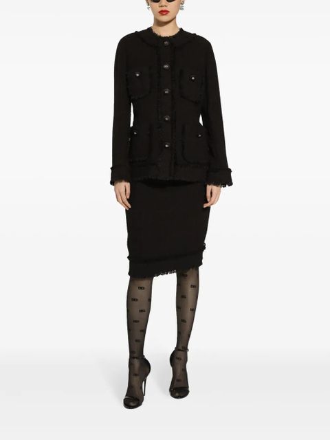 Dolce & Gabbana single-breasted tweed jacket - Black - zdjęcie produktu nr 2
