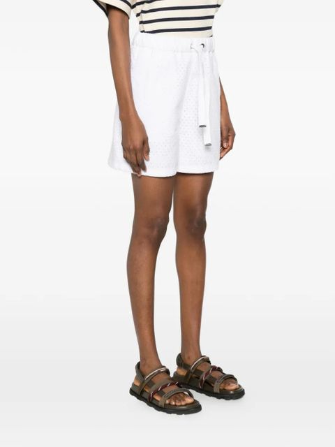 Moncler drawstring textured shorts - White