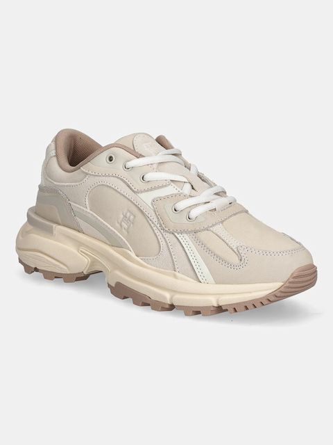 Tommy Hilfiger sneakersy skórzane SPORTY PREMIUM RUNNER damskie kolor beżowy FW0FW08841 - zdjęcie produktu nr 1