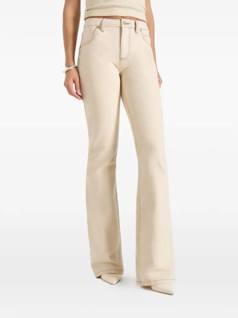 Manière De Voir Abbie contrast-stitch bootcut jeans - Neutrals