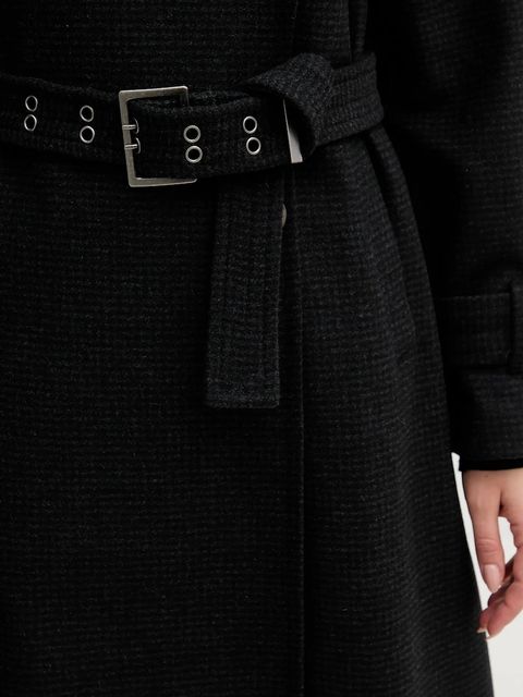 Sisley płaszcz z dodatkiem wełny kolor szary 224YLN06A