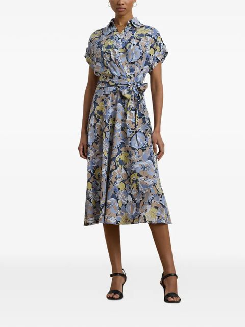 Lauren Ralph Lauren floral-print wrap-style dress - Blue - zdjęcie produktu nr 2