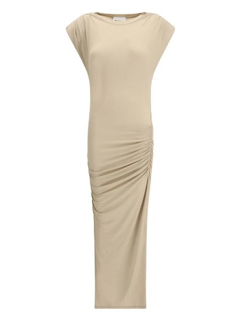 MARANT ÉTOILE side-ruched midi dress - Neutrals - zdjęcie produktu nr 1
