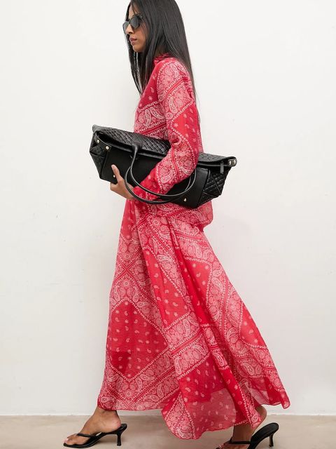 Answear.LAB koszula i spódnica damski kolor czerwony - zdjęcie produktu nr 2