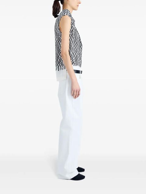 Proenza Schouler Valerie abstract-pattern top - White