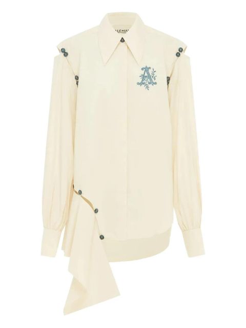 ALEMAIS embroidered asymmetrical-hem shirt - Neutrals - zdjęcie produktu nr 1