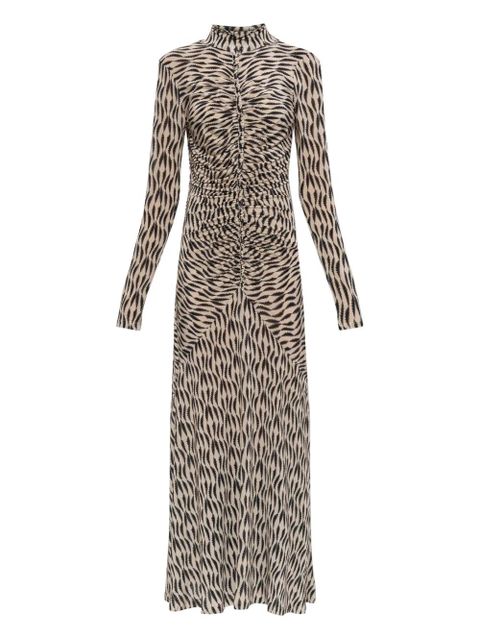 Ulla Johnson Ida long-sleeve ruched turtleneck maxi dress - Neutrals - zdjęcie produktu nr 1