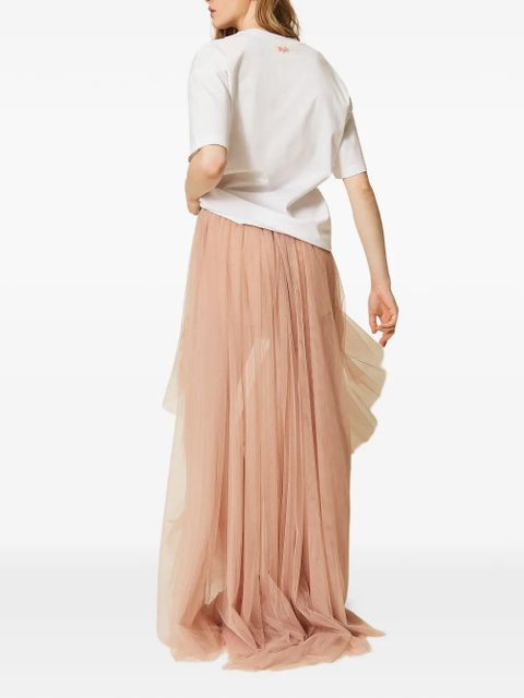 TWINSET x Myfo asymmetric tulle skirt - Neutrals