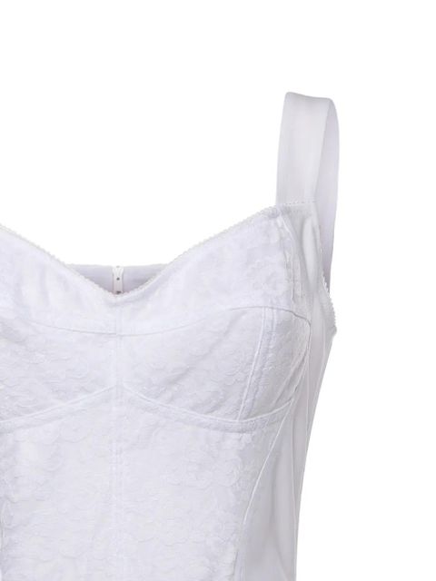 Dolce & Gabbana stripe-detail zip-up mini dress - White