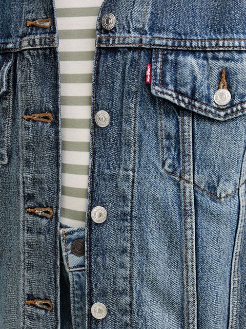 Levi's kurtka jeansowa kolor niebieski przejściowa oversize A1743