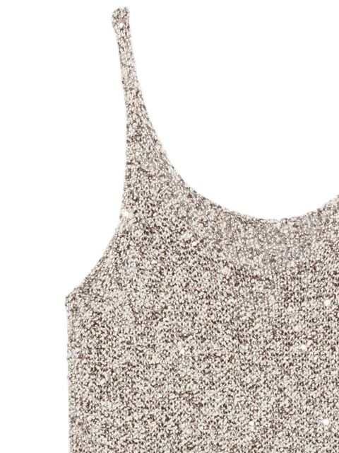 Alysi sequin-embellished knitted top - Neutrals