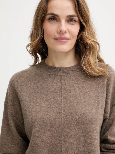 BOSS sweter kaszmirowy damski kolor brązowy lekki 50547883