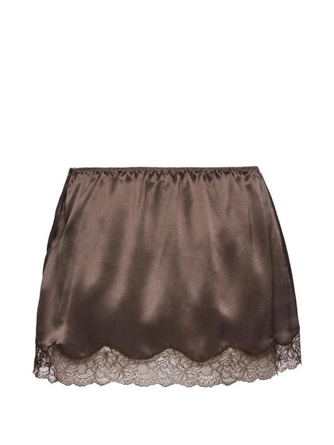 Magda Butrym lace-trim mini skirt - Brown - zdjęcie produktu nr 1