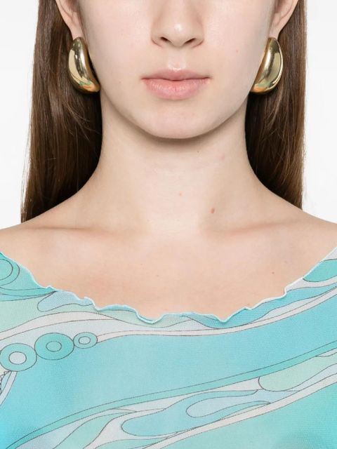 PUCCI Orchidee-print boat-neck long-sleeve top - Blue