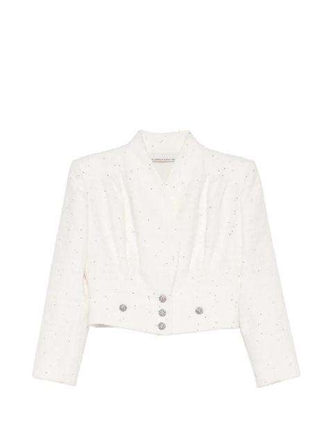 Alessandra Rich embellished-button cropped jacket - White - zdjęcie produktu nr 1