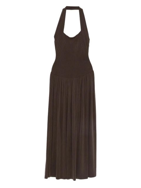 Aya Muse ribbed halterneck dress - Brown
