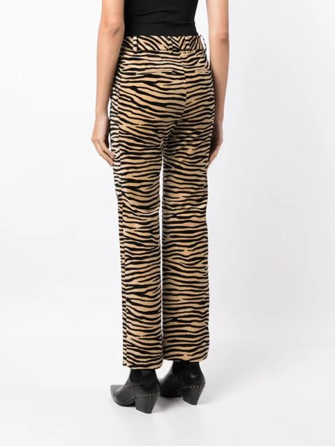 Rabanne tiger-print straight-leg trousers - Multicolour