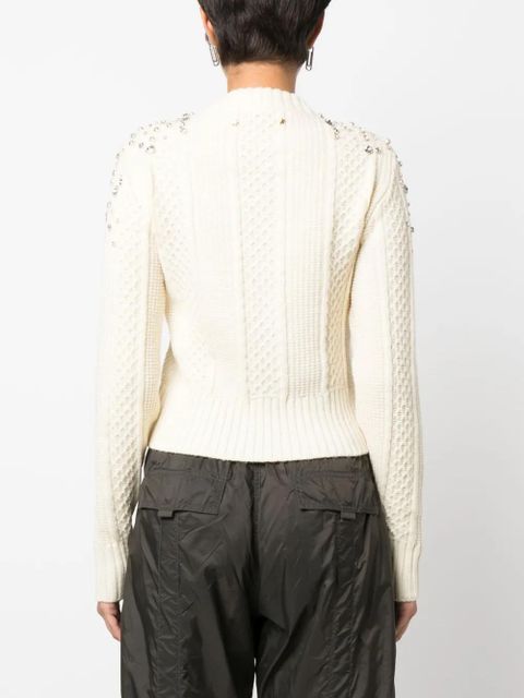 Golden Goose crystal-embellished virgin wool jumper - Neutrals - zdjęcie produktu nr 2