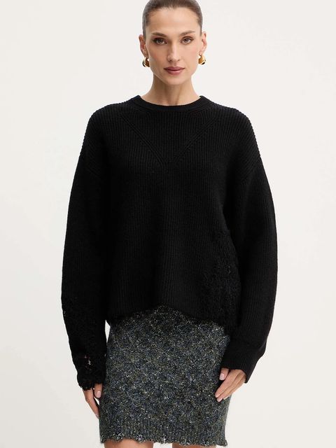 Pinko sweter z dodatkiem wełny damski kolor czarny 105505 A2R1 - zdjęcie produktu nr 1