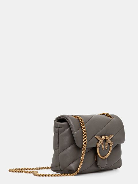 Pinko torebka skórzana kolor szary 100040 A0F2 - zdjęcie produktu nr 2