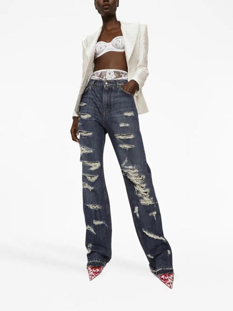 Dolce & Gabbana floral-lace balconette bra - White