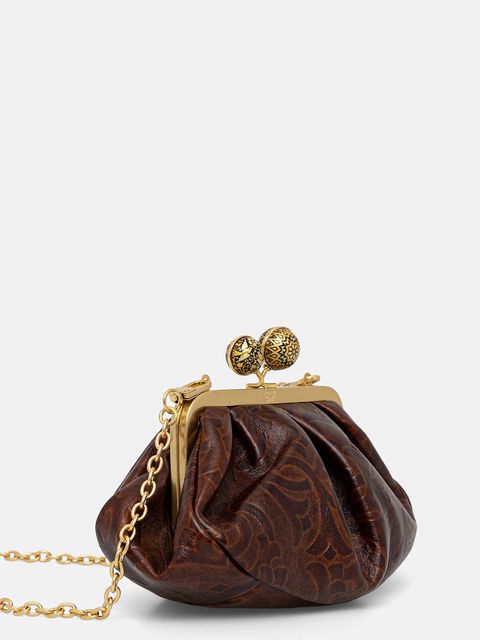 Weekend Max Mara kopertówka skórzana SPANISHHERITAGE kolor brązowy 2525516144600