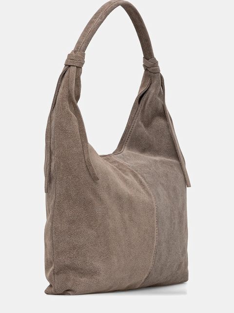 Answear.LAB torebka zamszowa kolor beżowy