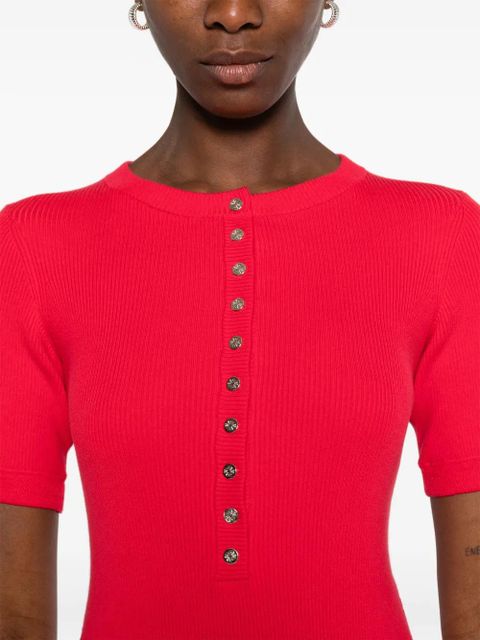 Maje ribbed-knit mini dress - Red