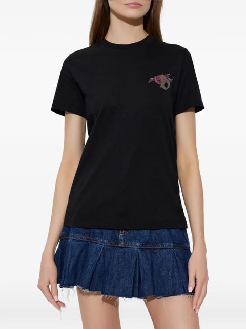 Diesel rose graphic T-shirt - Black