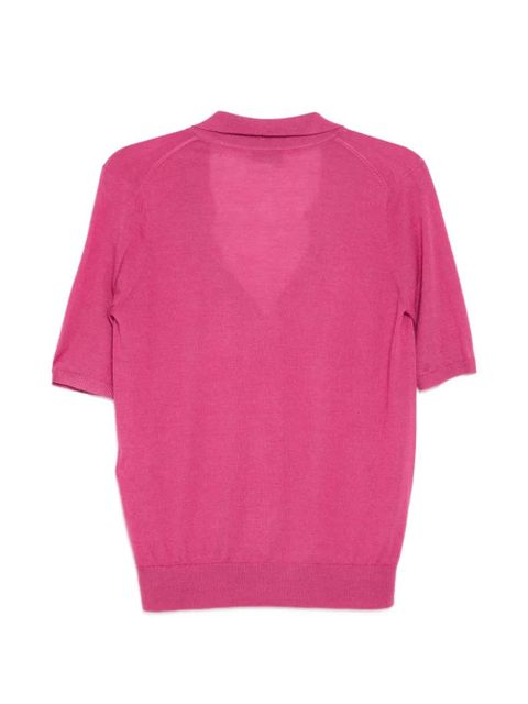 Gabriela Hearst V-neck polo top - Pink - zdjęcie produktu nr 2