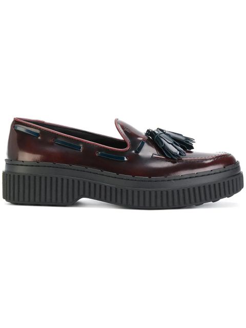 Tod's tasselled flatform loafers - Red - zdjęcie produktu nr 1