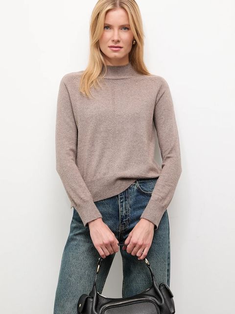 Answear.LAB sweter z kaszmirem damski kolor beżowy lekki z golfem - zdjęcie produktu nr 1