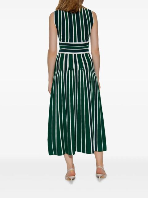 Max Mara Tallone striped A-line dress - Green