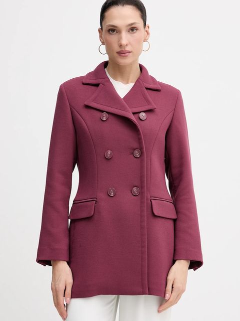 Sisley płaszcz kolor bordowy 2OUALN05Z - zdjęcie produktu nr 1