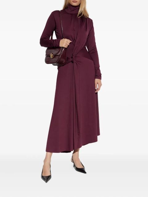 Victoria Beckham turtleneck knot-detail asymmetrical dress - Red - zdjęcie produktu nr 2