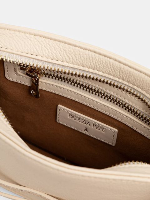 Patrizia Pepe torebka skórzana kolor beżowy 8B0328 L162