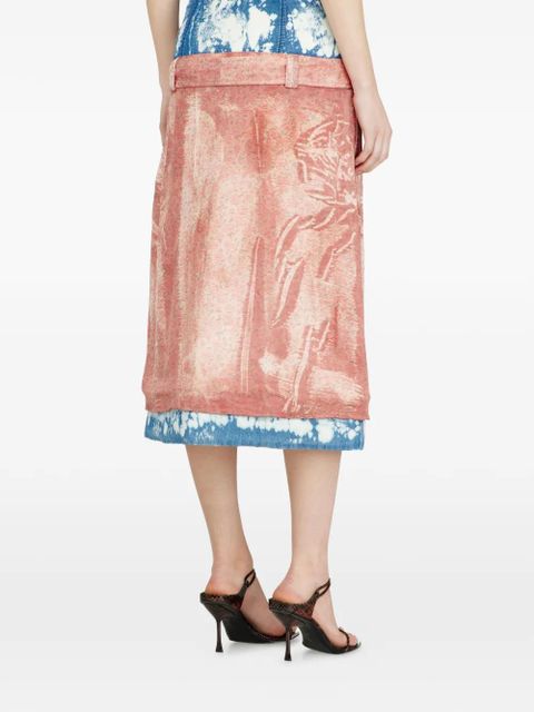 Diesel belted layered midi skirt - Pink