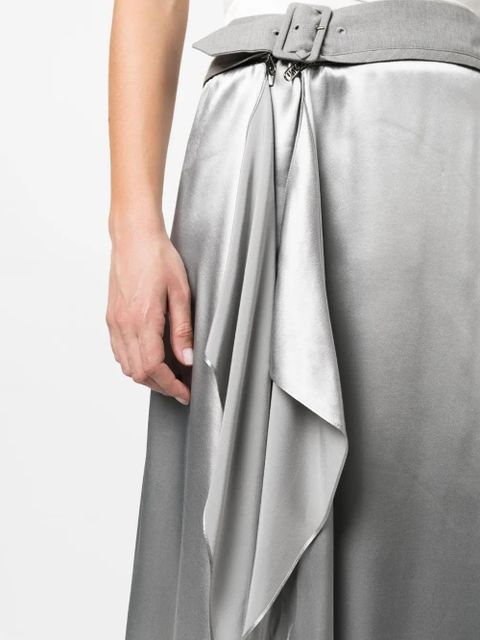 FENDI satin-finish midi skirt - Silver