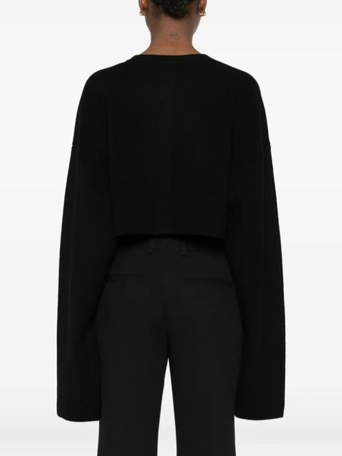 TOTEME cropped oversized cardigan - Black