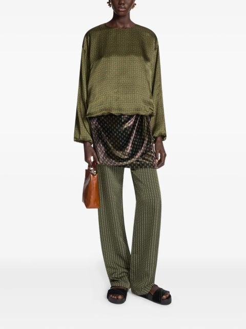DRIES VAN NOTEN geometric-pattern blouse - Green
