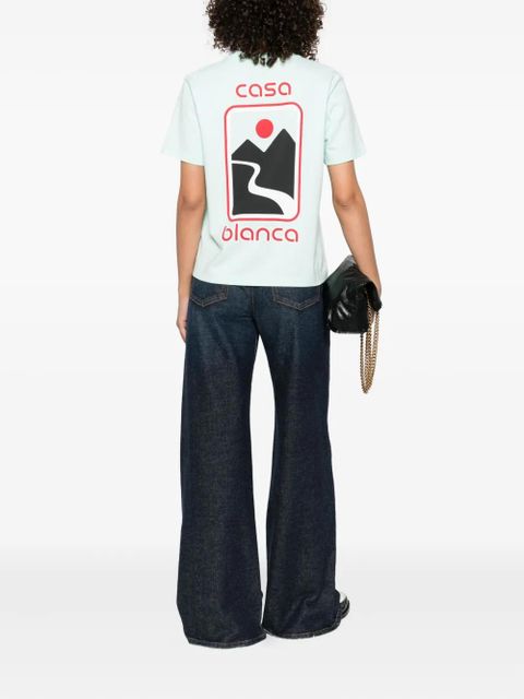 Casablanca Sunset Valley graphic-print T-shirt - Blue