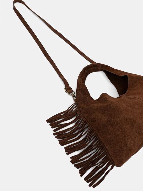 Answear.LAB torebka zamszowa kolor brązowy