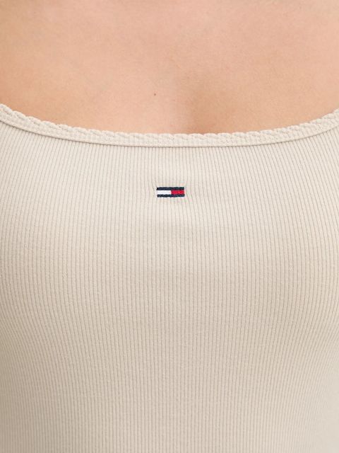 Tommy Jeans t-shirt damski kolor beżowy DW0DW21837