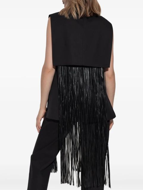 Sportmax Soraia fringed sleeveless top - Black